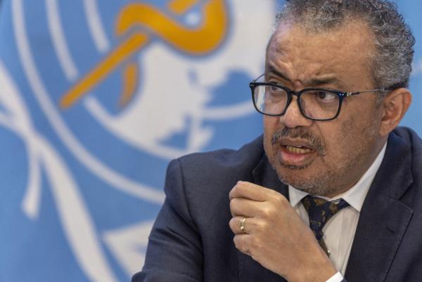 Director-General of the WHO Dr. Tedros Adhanom Ghebreyesus attends an ACANU briefing in Geneva