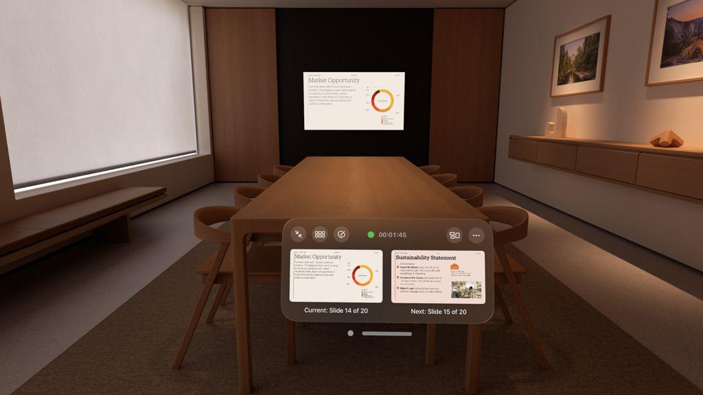 苹果Vision Pro新截图曝光，演示幻灯片利用Keynote效果