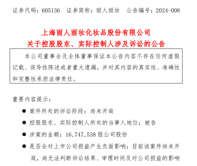 从淘宝店到上市 丽人丽妆前老板娘要求分割前夫上亿股份