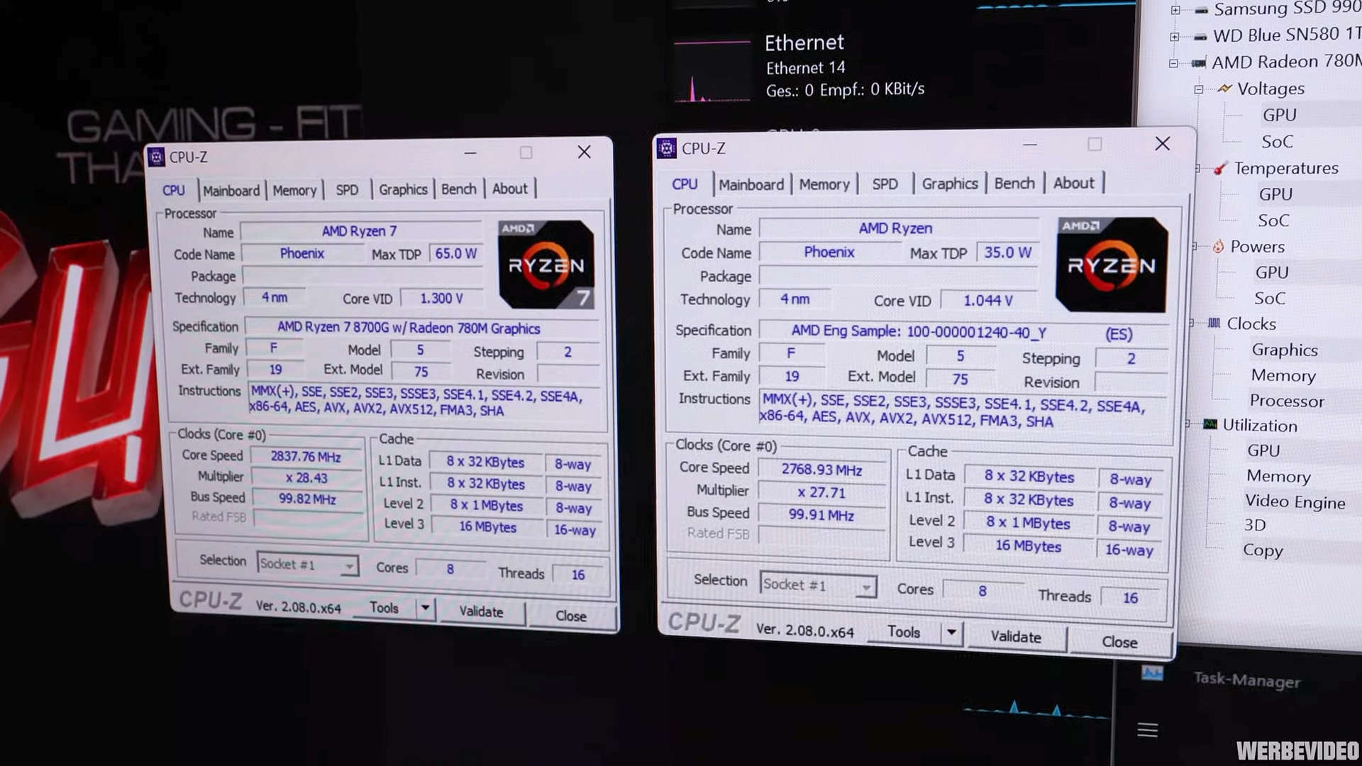 AMD 锐龙 7 8700GE 解决器曝光：35W 功耗，GPU 性能较8700G低23%