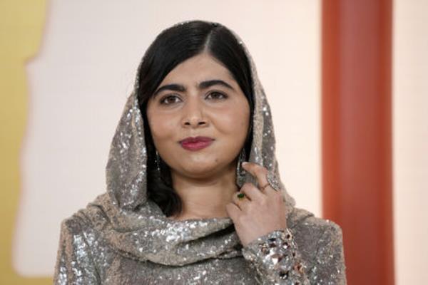 Malala Yousafzai arrives at the Oscars on Sunday (Ashley Landis/AP)