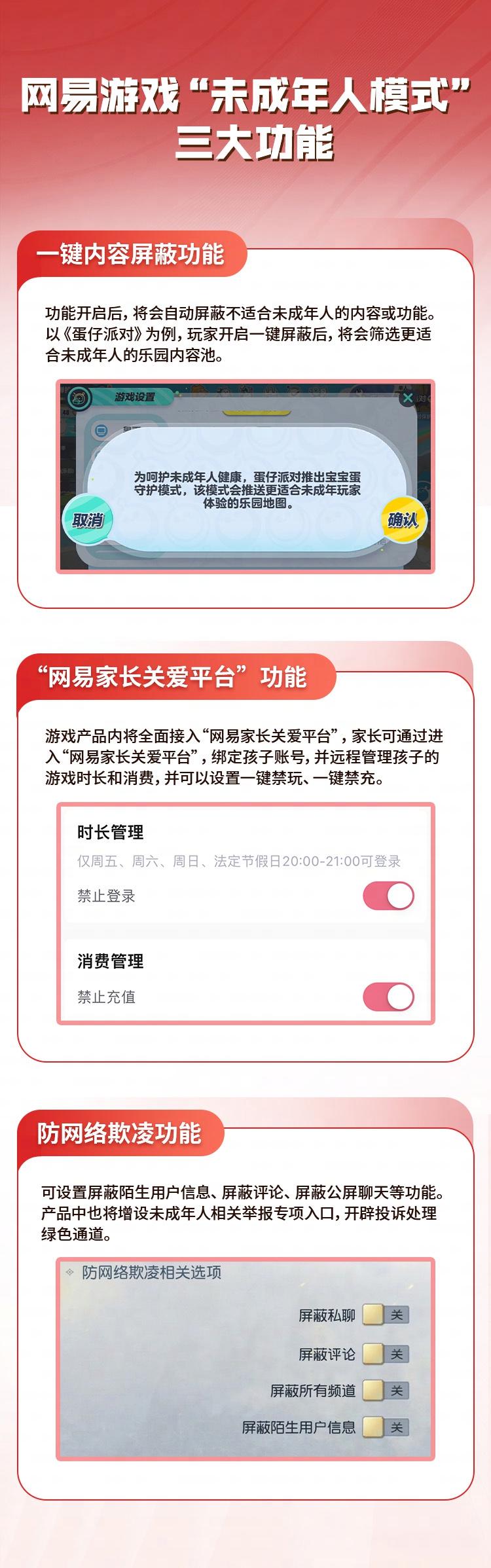 网易游戏：首批 34 款试点产品已完成“未成年人模式”部署