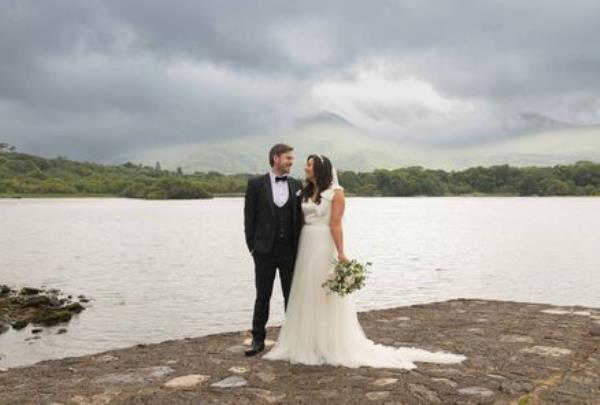 Deirdre Ring and Andrew Creedon. Deirdre's dress is from The White & Gold bridal shop in Kinsale