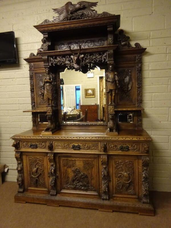 19th century carved oak Black Forest sideboard at Lynes and Lynes.