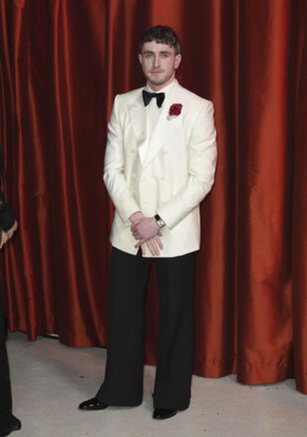 Paul Mescal arrives at the Oscars on Sunday, March 12, 2023, at the Dolby Theatre in Los Angeles. (Photo by Jordan Strauss/Invision/AP)